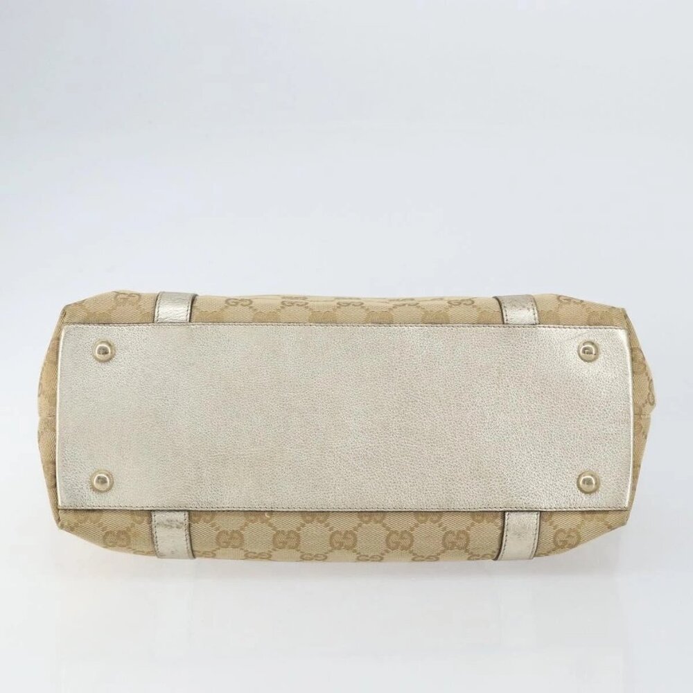 GUCCI GG Canvas Abbey Tote Bag Beige Gold 141470 Auth 156041 - Picture 7 of 16